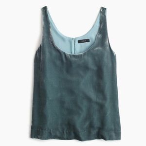 J. Crew blue velvet tank top size 2P